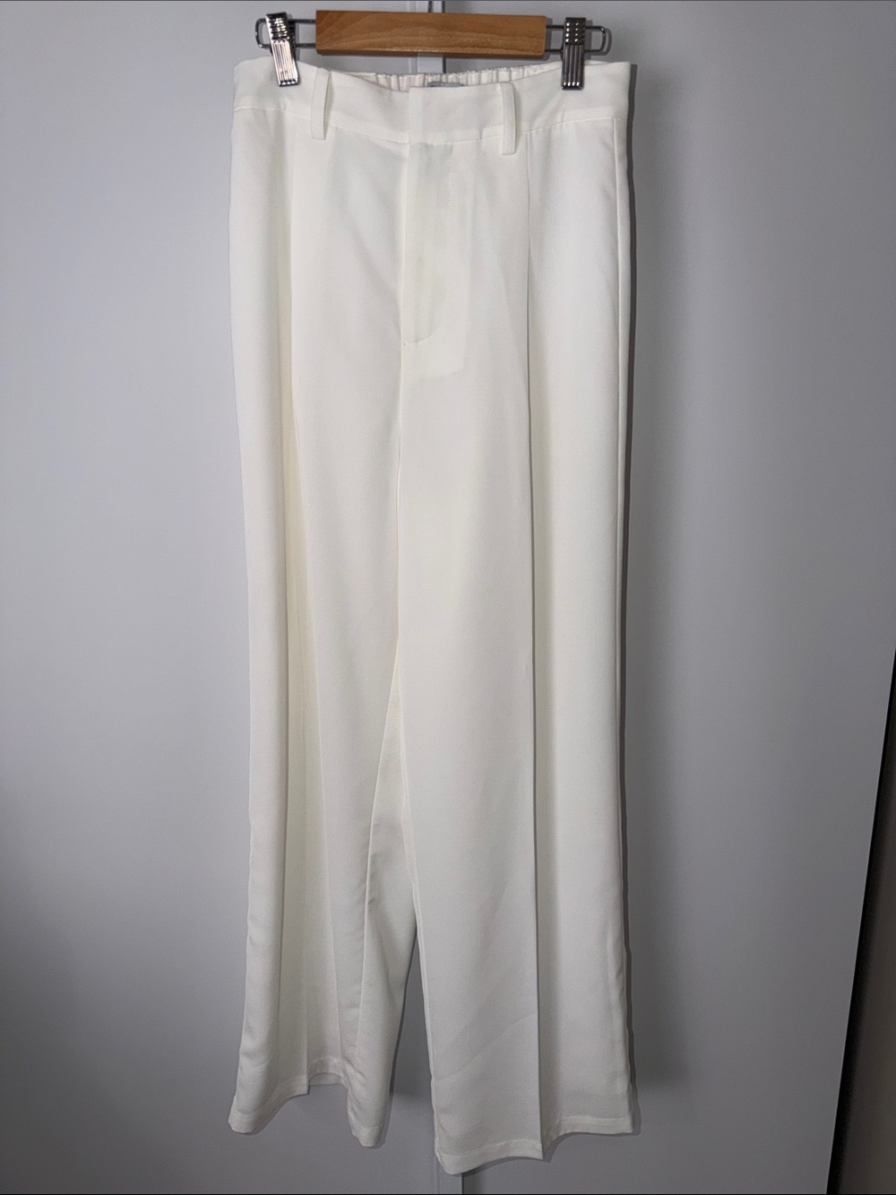 Petite Studio White Wide-Leg Dress Pants